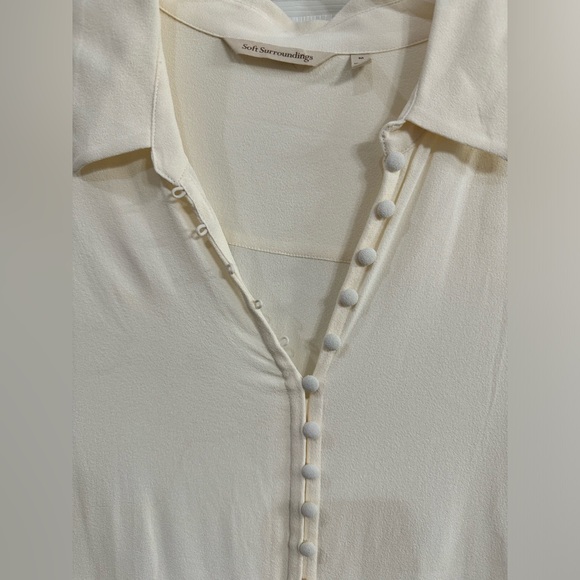 Soft Surroundings V-neck button down blouse - Picture 3 of 9